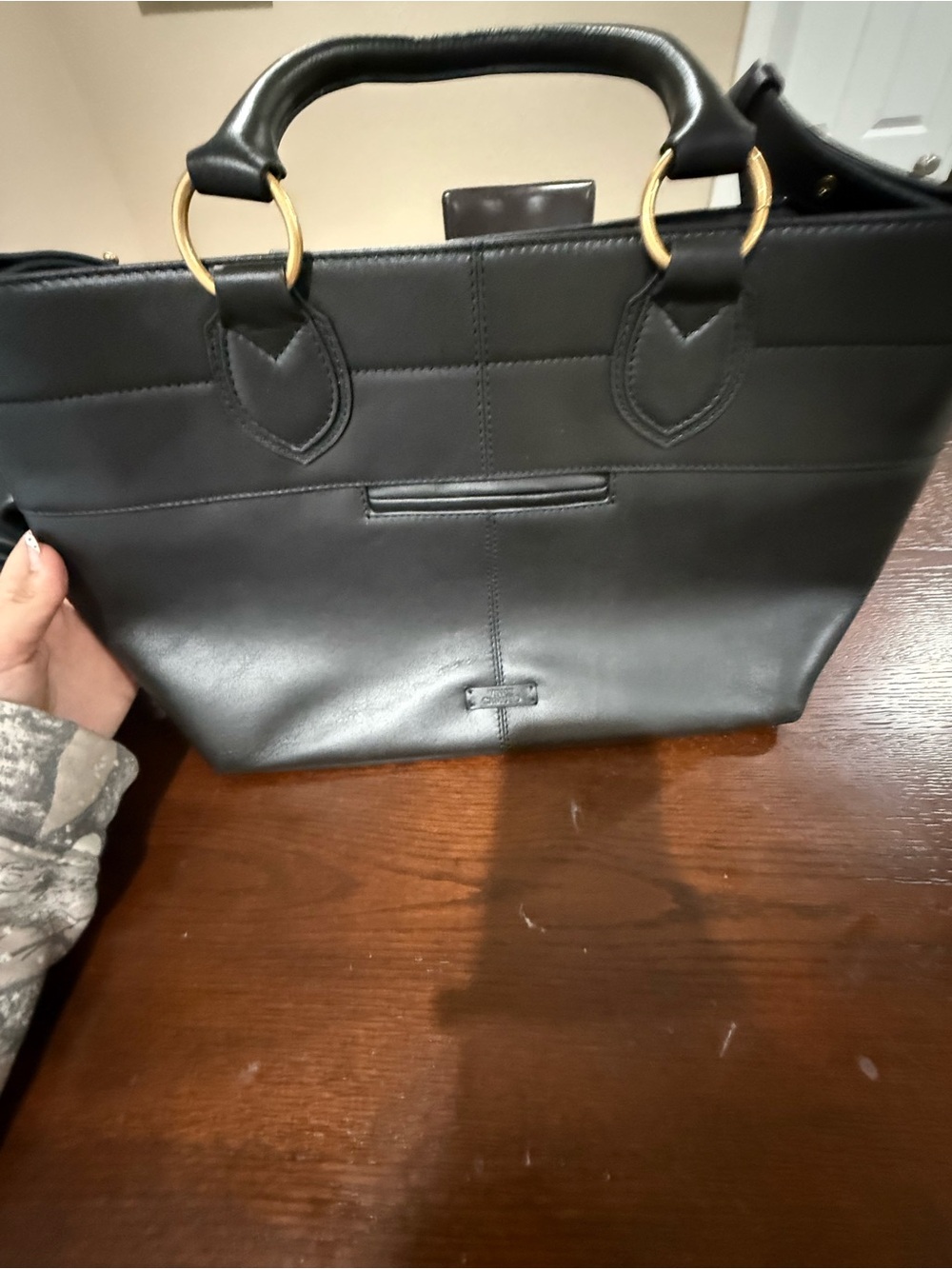 New! Vince Camuto Liann black leather tote bag - Picture 2 of 7